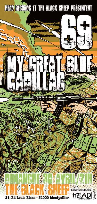 69 / My Great Blue Cadillac - Screen Print - POSTER