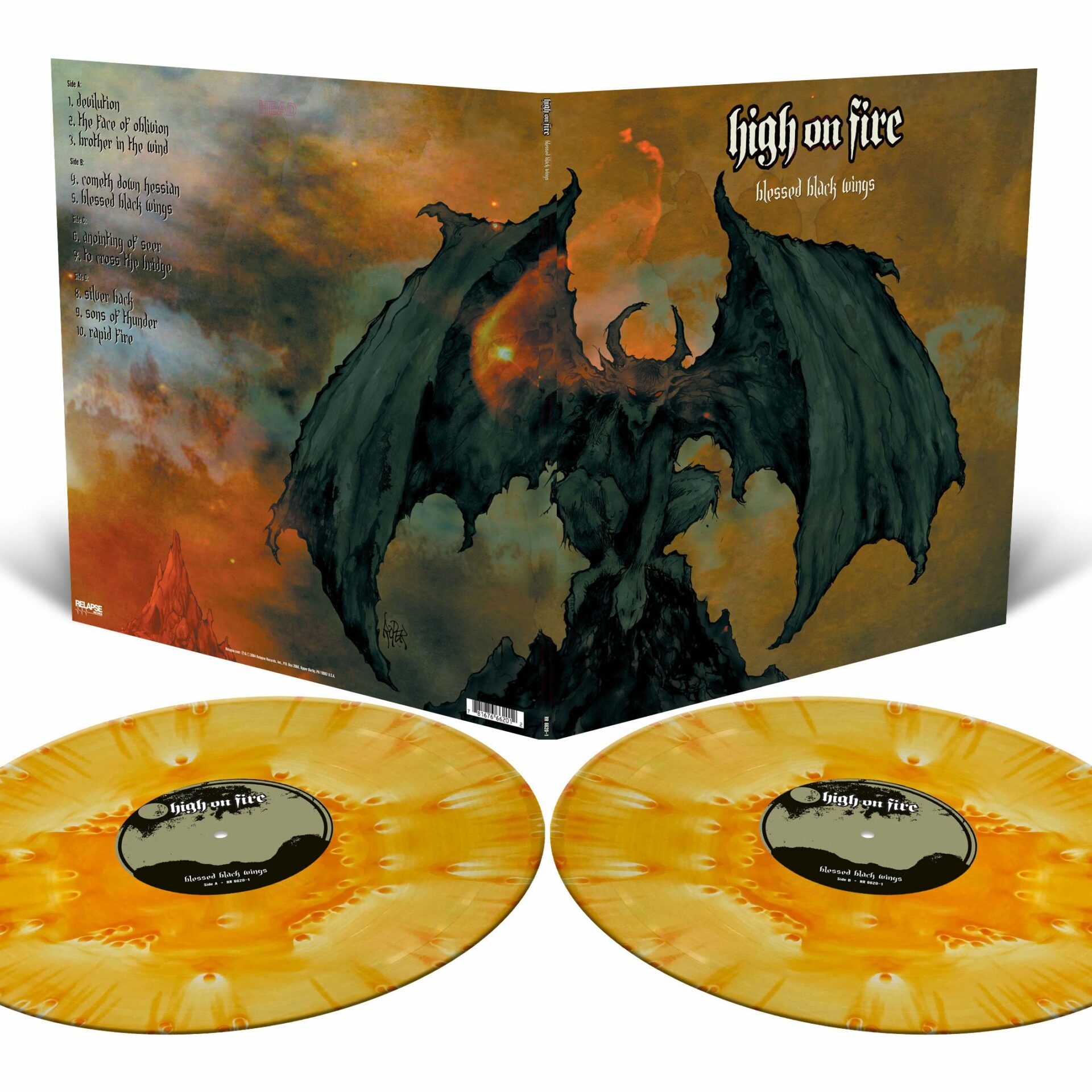 High On Fire - Blessed Black Wings (Cloudy Orange) - VINYL 2-LP