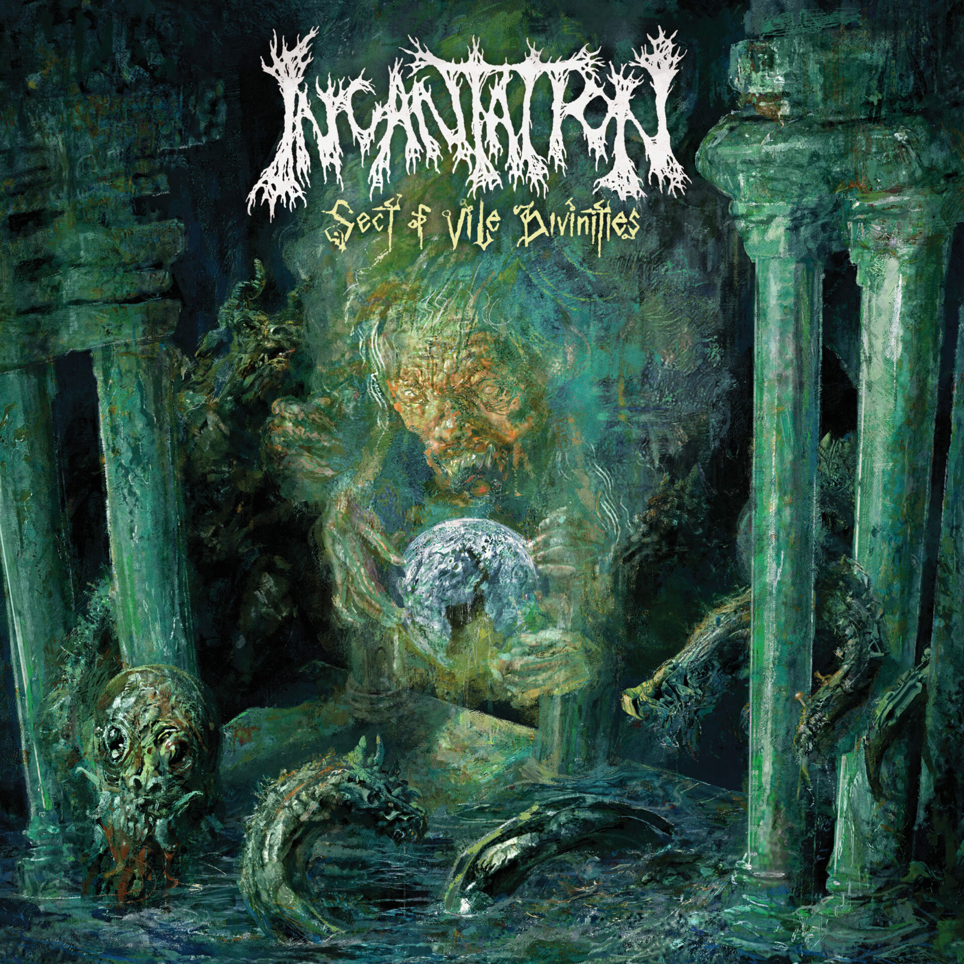 Incantation - Sect of Vile Divinities (Olive Green and Mustard Galaxy Merge) - VINYL LP